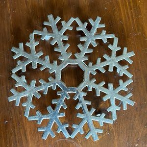 Vintage Silverplated 8" Snowflake Trivet with Hook for Hanging